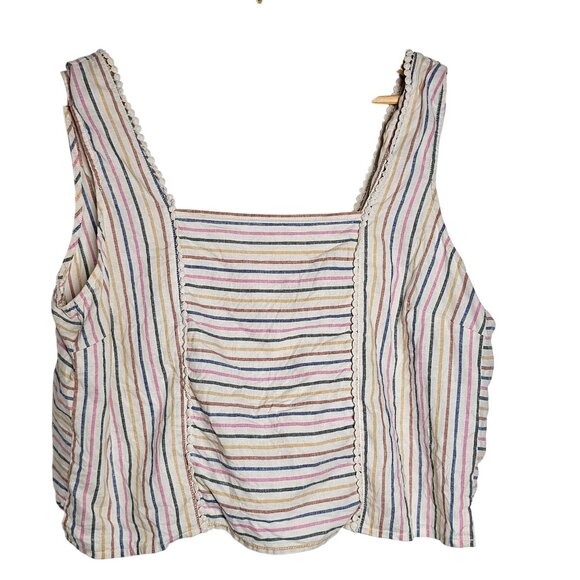 Marine Layer Stella Rainbow Stripe Tank Top & Crop Wide-Leg Pants Set XL - Picture 5 of 16